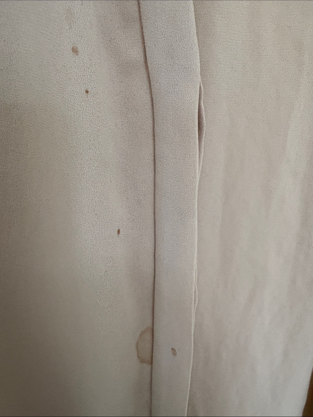 Theory Sheer Collarless Silk Blouse in Light Beige - Picture 3 of 4